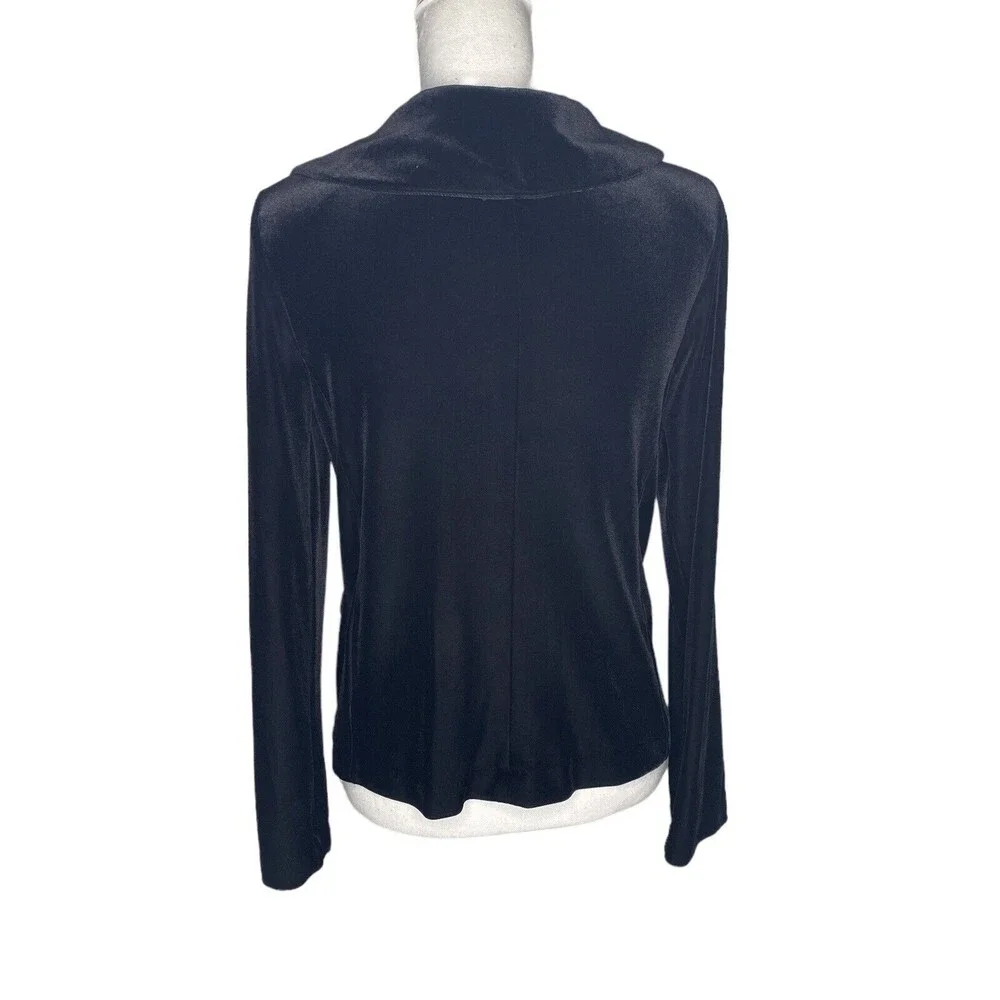 White Stag Vtg Y2k Black Velour Jacket Embroidered Beaded Collar SZ Small - Picture 4 of 12